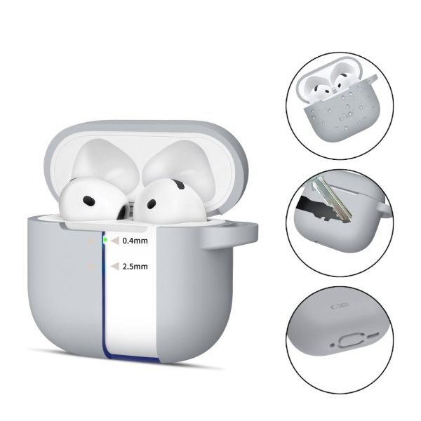 Θήκη Tech-Protect Silicone Hook Crayon Grey-Apple AirPods 4 - Image 2