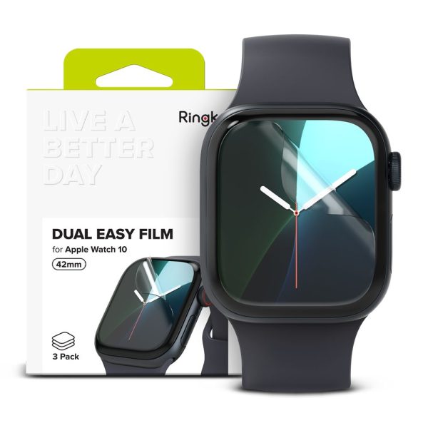 Ringke Screen Protector Dual Easy Film Clear-Apple Watch 10 42mm (3-Pack)