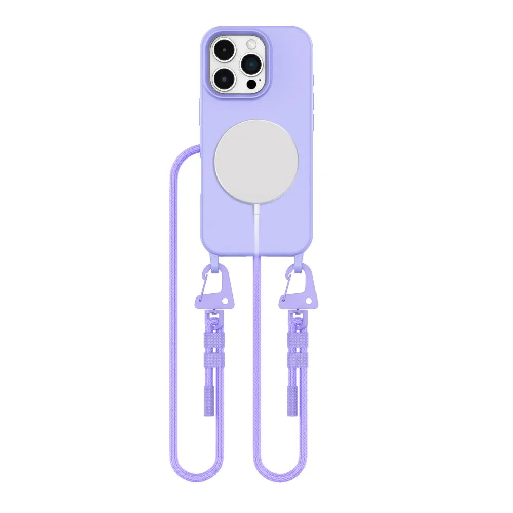 Θήκη iPhone 16 Pro Max Tech-Protect Magnecklace MagSafe λεβάντα με λουράκι