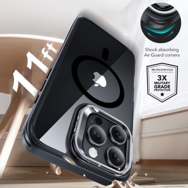 ESR Classic Hybrid KickStand Halolock MaSafe & Tempered Glass Clear/Black-Apple iPhone 16 Pro Max - Image 3