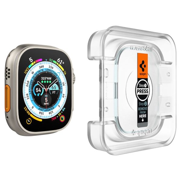 Spigen EZ Fit GLAS.tR Slim 2PCS Clear-Apple Watch Ultra 1/2 49mm (AGL05556) - Image 9