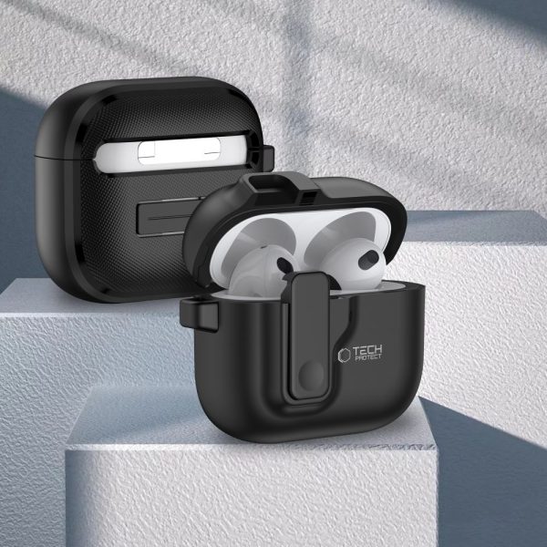 Θήκη Tech-Protect Slim Hook Black-Apple AirPods 4 - Image 3