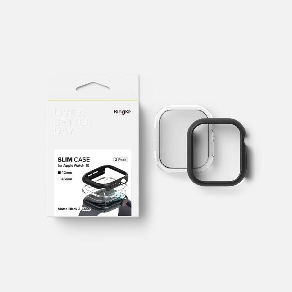 Θήκη Ringke Slim Clear & Matte Black-Apple Watch 10 42mm - Image 3