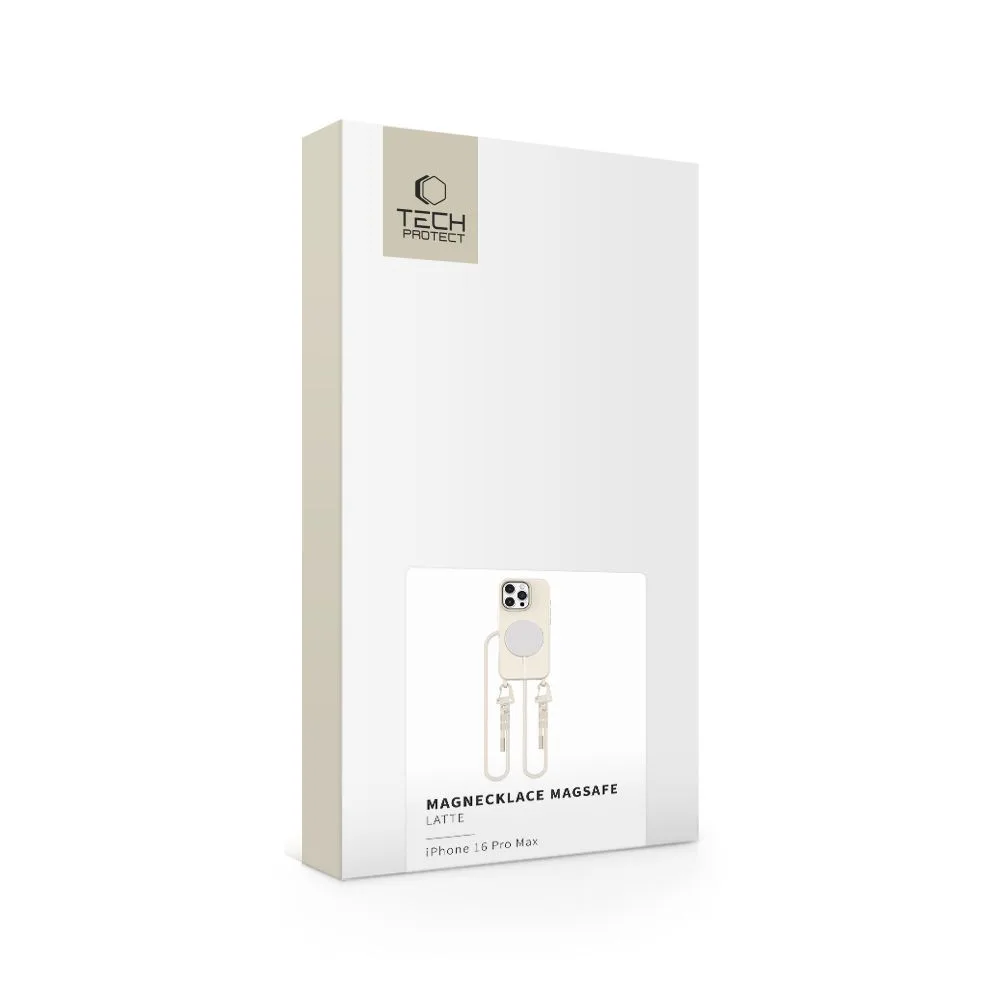 Θήκη iPhone 16 Pro Max Tech-Protect Magnecklace MagSafe Latte με Λουράκι - Image 3