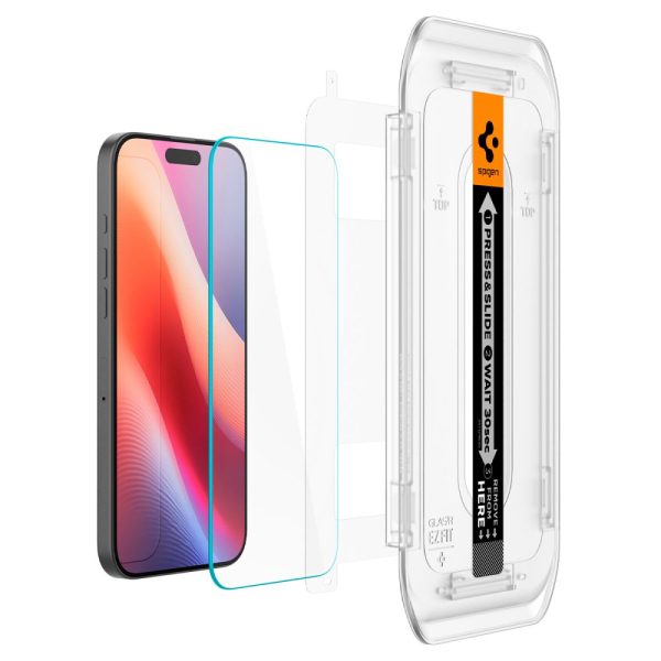 Spigen Screen Protector EZ Fit GLAS.tR Slim 2PCS Clear-Apple iPhone 16 Pro Max (AGL07907) - Image 4