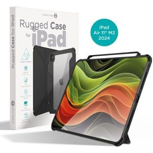 Ενισχυμένη μαύρη θήκη Mobile Origin Rugged Case για iPad Air 11 ιντσών (2024-2026) με Origami stand