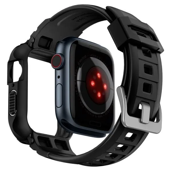 Λουράκι με Θήκη Apple Watch 6/SE 1/2/3 44mm & 7/8/9 45mm Spigen Rugged Armor Pro Black (062CS25324) - Image 4