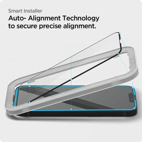 Τζάμι Προστασίας iPhone 13 / 13 Pro / 14 / 16e / 17e Spigen AlignMaster Glass FC 2-Pack Black (AGL03387) - Image 16