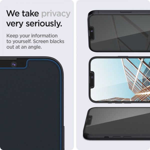 Spigen Screen Protector EZ FIT GLAS.tR Privacy 2-Pack-Apple iPhone 14/13/13 Pro (AGL03388) - Image 6