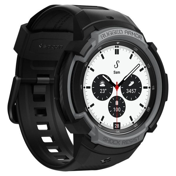 Spigen Case Rugged Armor Pro Charcoal Grey-Samsung Galaxy Watch 4 Classic 42mm (ACS03653) - Image 18