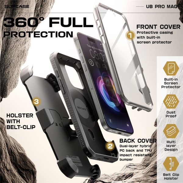 Θήκη Supcase Unicorn Beetle PRO MAG Rugged MagSafe Titan Grey-Apple iPhone 16 Pro Max - Image 5