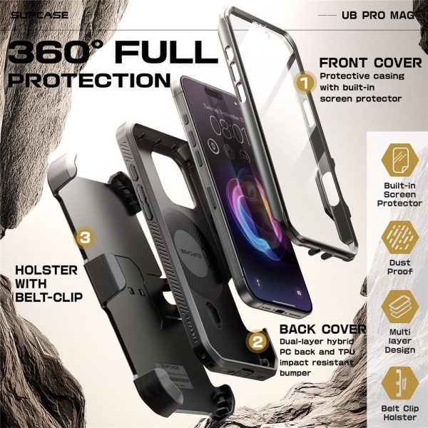 Θήκη Supcase Unicorn Beetle PRO MAG Rugged MagSafe Gun Metal-Apple iPhone 16 Pro Max - Image 5