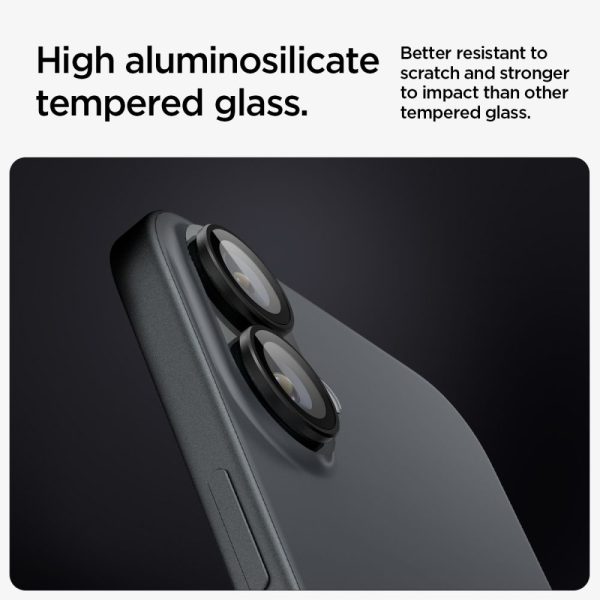 Spigen Lens Protector EZ Fit GLAS.tR Optik Pro 2PCS Black-Apple iPhone 16/16 Plus (AGL07921) - Image 6