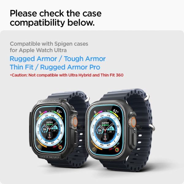 Spigen EZ Fit GLAS.tR Slim 2PCS Clear-Apple Watch Ultra 1/2 49mm (AGL05556) - Image 12