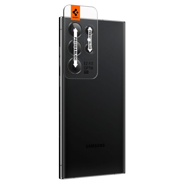 Spigen Lens Protector EZ Fit GLAS.tR Optik Pro 2PCS Black-Samsung Galaxy S23 Ultra (AGL05950) - Image 15