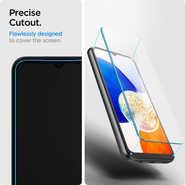 Spigen Screen Protector GLAS.tR Slim 2PCS Clear-Samsung Galaxy A14 4G/5G (AGL05971) - Image 17