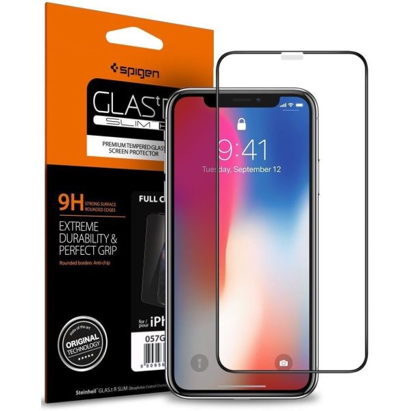 Spigen Full Cover Tempered Glass Black-Apple iPhone 11 Pro / X / XS (063GL25234) - Image 8