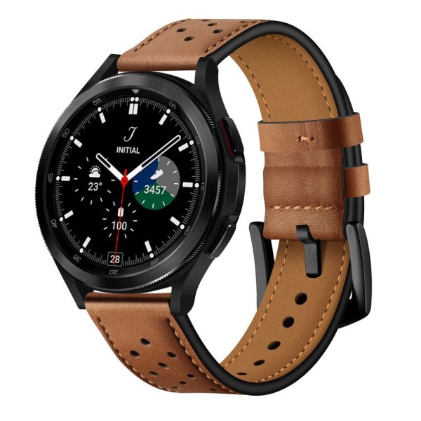 Tech-Protect Leather Band Brown-Samsung Galaxy Watch 4/5/5 Pro/6/7/FE - Image 2