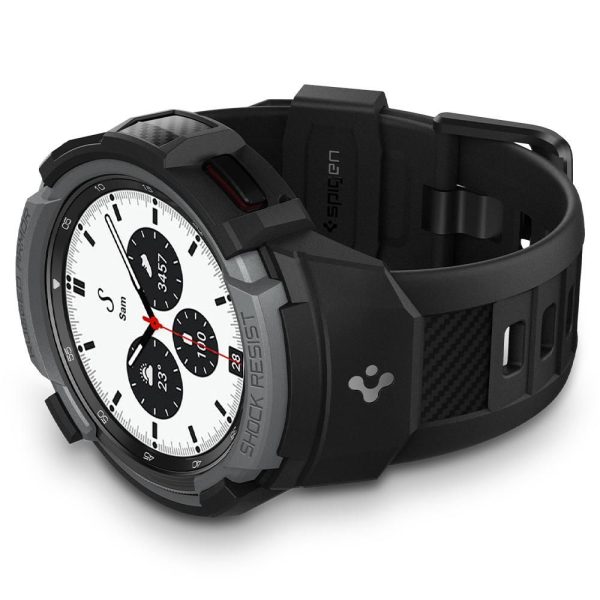 Spigen Case Rugged Armor Pro Charcoal Grey-Samsung Galaxy Watch 4 Classic 42mm (ACS03653) - Image 20