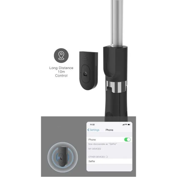 Selfie Stick Τρίποδο Bluetooth Tech-Protect L01S Μαύρο - Image 20