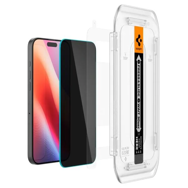 Τζάμι Privacy iPhone 16 Pro / 17 / 17 Pro Spigen Glas.tR EZ Fit AC AluminaCore 2-Pack (AGL07929) - Image 8
