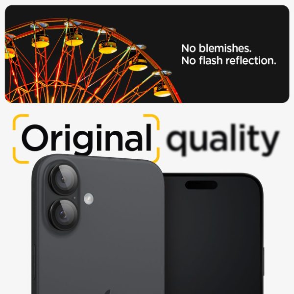 Spigen Lens Protector EZ Fit GLAS.tR Optik Pro 2PCS Black-Apple iPhone 16/16 Plus (AGL07921) - Image 8