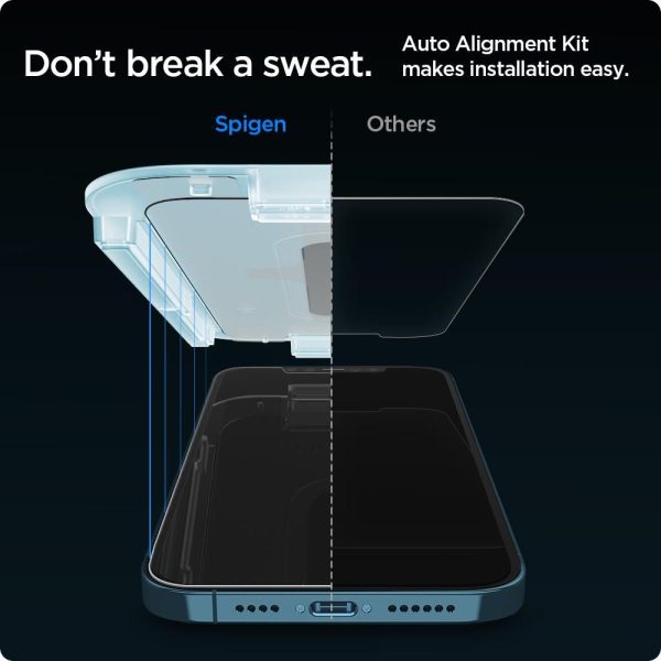 Spigen Screen Protector EZ Fit GLAS.tR Slim 2PCS Clear for Apple iPhone 12 Pro Max (AGL01791) - Image 3