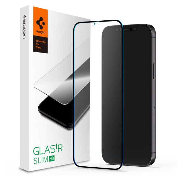 Spigen Full Cover Tempered Glass Black for Apple iPhone 12 / 12 Pro (AGL01512) - Image 2