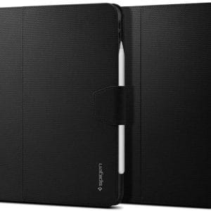 Μαύρη θήκη Spigen Liquid Air Folio για iPad Air 11 ιντσών (2024-2026) με βάση στήριξης και κλείσιμο ασφαλείας