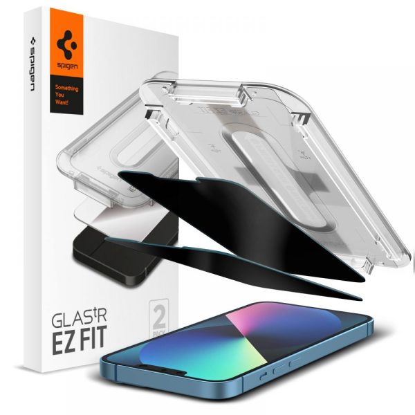 Spigen Screen Protector EZ FIT GLAS.tR Privacy 2-Pack-Apple iPhone 14/13/13 Pro (AGL03388) - Image 2