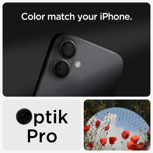 Spigen Lens Protector EZ Fit GLAS.tR Optik Pro 2PCS Black-Apple iPhone 16/16 Plus (AGL07921) - Image 9