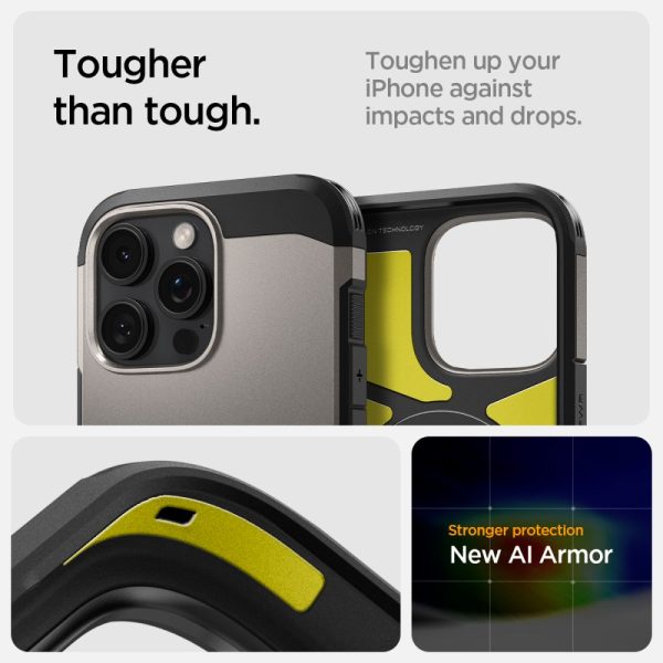 Θήκη Spigen Tough Armor AI (MagFit) Gunmetal-Apple iPhone 16 Pro (ACS08145) - Image 9