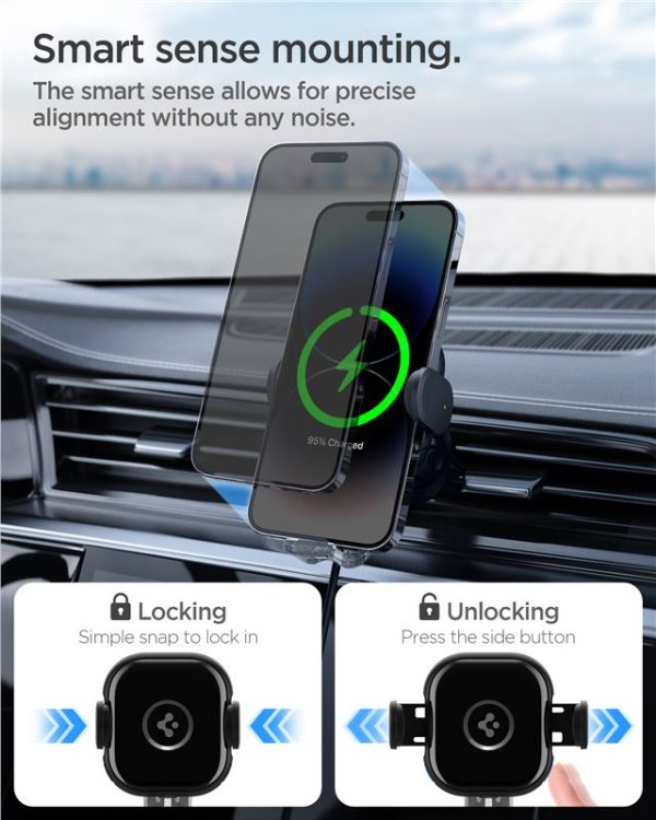 Spigen OneTap Universal Wireless Car Charger for Airvent Black (ACP01279) - Image 8