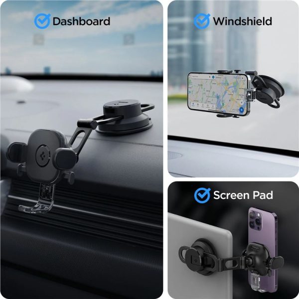 Spigen OneTap Universal Car Mount Dashboard/Windshield UTS35 Black (ACP05506) - Image 3