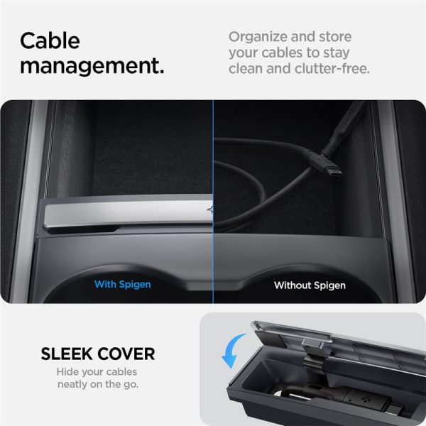 Spigen Tesla Cable Organizer Station Black-Tesla Model Y/3 (ACP07085) - Image 9