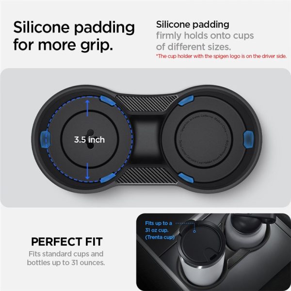 Spigen Tesla Center Console Cup Holder Insert Relaxed Grip-Tesla Model Y/3 (ACP07107) - Image 4