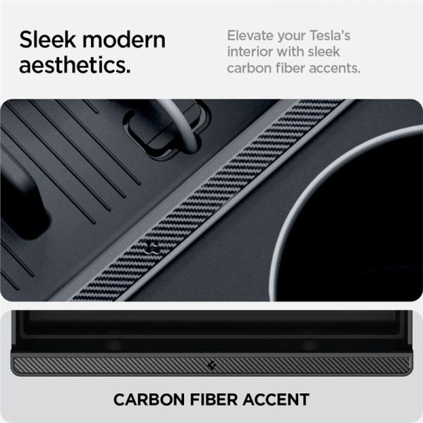 Spigen Tesla Console Organizer (Bottom) Black-Tesla Model 3 2024 (ACP07407) - Image 3