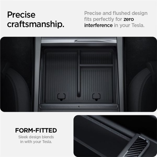 Spigen Tesla Console Organizer (Bottom) Black-Tesla Model 3 2024 (ACP07407) - Image 4