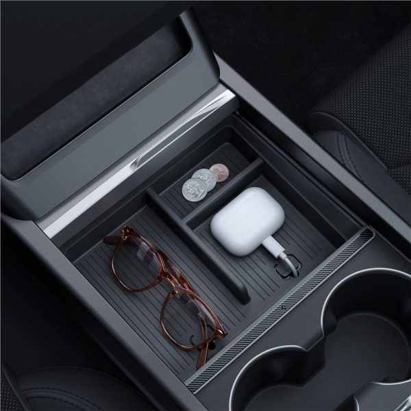 Spigen Tesla Console Organizer (Bottom) Black-Tesla Model 3 2024 (ACP07407) - Image 5