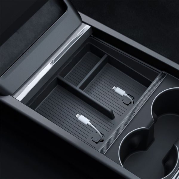 Spigen Tesla Console Organizer (Bottom) Black-Tesla Model 3 2024 (ACP07407) - Image 6
