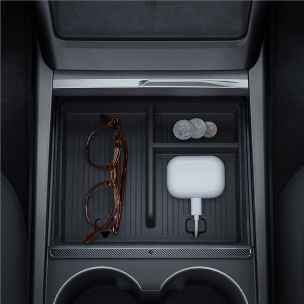 Spigen Tesla Console Organizer (Bottom) Black-Tesla Model 3 2024 (ACP07407) - Image 7