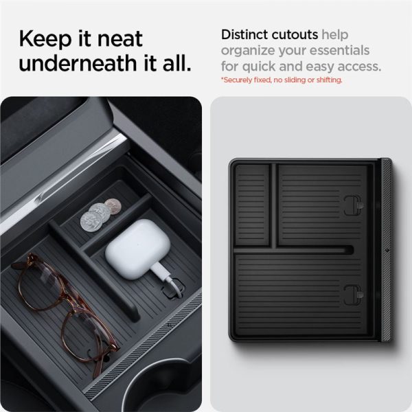 Spigen Tesla Console Organizer (Bottom) Black-Tesla Model 3 2024 (ACP07407) - Image 14