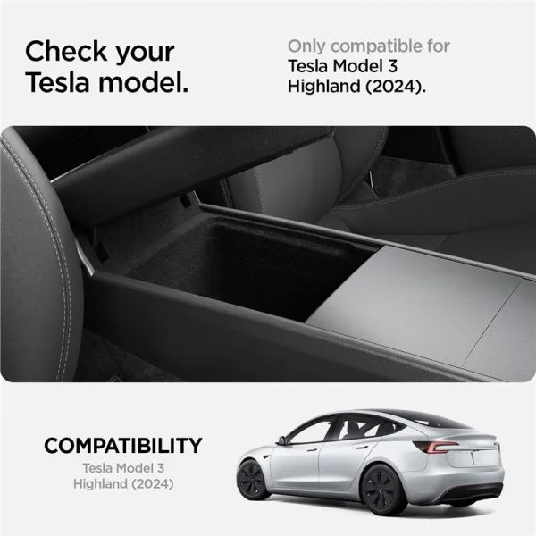 Spigen Tesla Armrest Console Organizer Black-Tesla Model 3 2024 (ACP07409) - Image 12