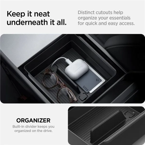 Spigen Tesla Armrest Console Organizer Black-Tesla Model 3 2024 (ACP07409) - Image 13