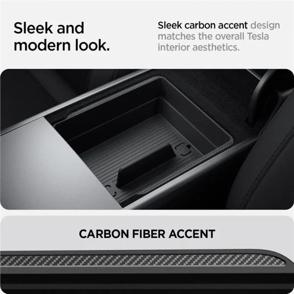 Spigen Tesla Armrest Console Organizer Black-Tesla Model 3 2024 (ACP07409) - Image 15