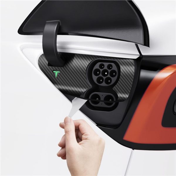 Spigen Tesla Protective Film and Wrap Set for Charge Port (EU) Carbon-Tesla Model Y/3 (ACP07595) - Image 4