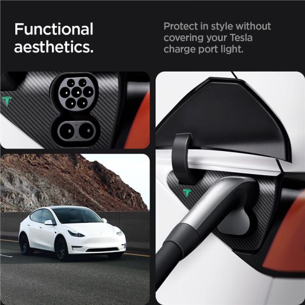 Spigen Tesla Protective Film and Wrap Set for Charge Port (EU) Carbon-Tesla Model Y/3 (ACP07595) - Image 8