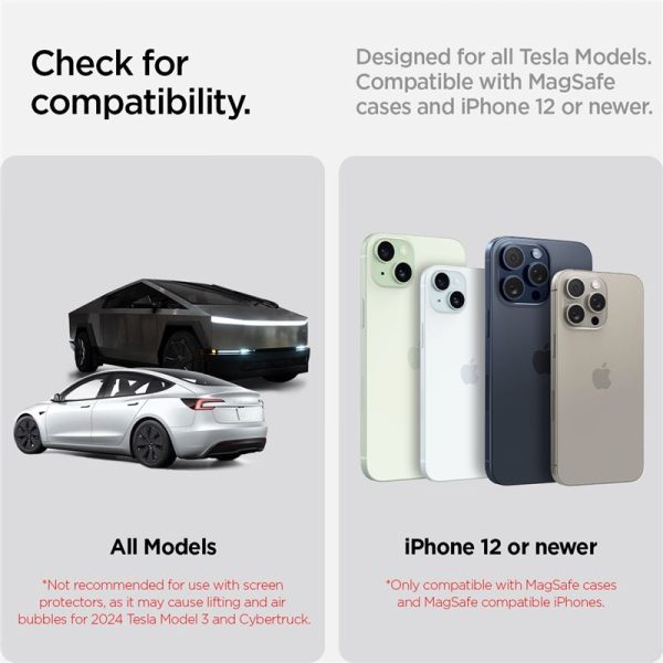 Spigen Tesla TapLock MagSafe Car Mount Charger Black-Wireless / Screen (ACP07870) - Image 10