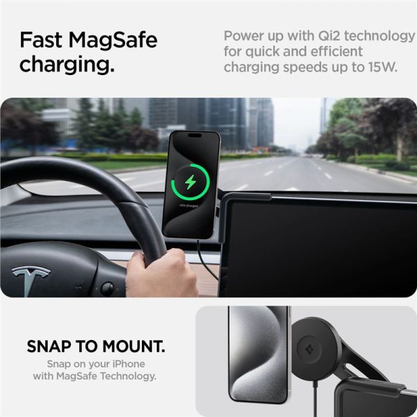 Spigen Tesla TapLock MagSafe Car Mount Charger Black-Wireless / Screen (ACP07870) - Image 12