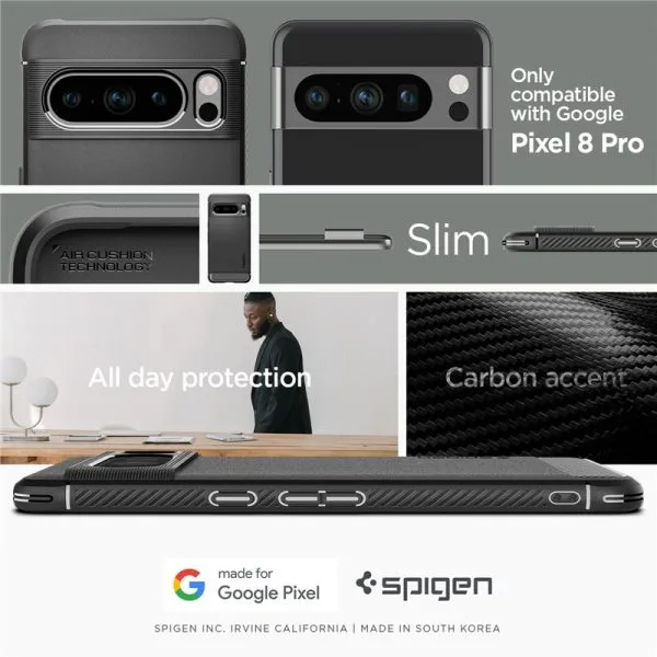 Θήκη Google Pixel 8 Pro Spigen Rugged Armor Matte Black (ACS06314) - Image 7